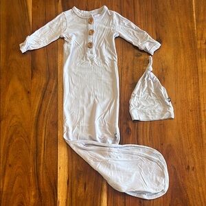 KYTE Lilac knotted gown with hat set